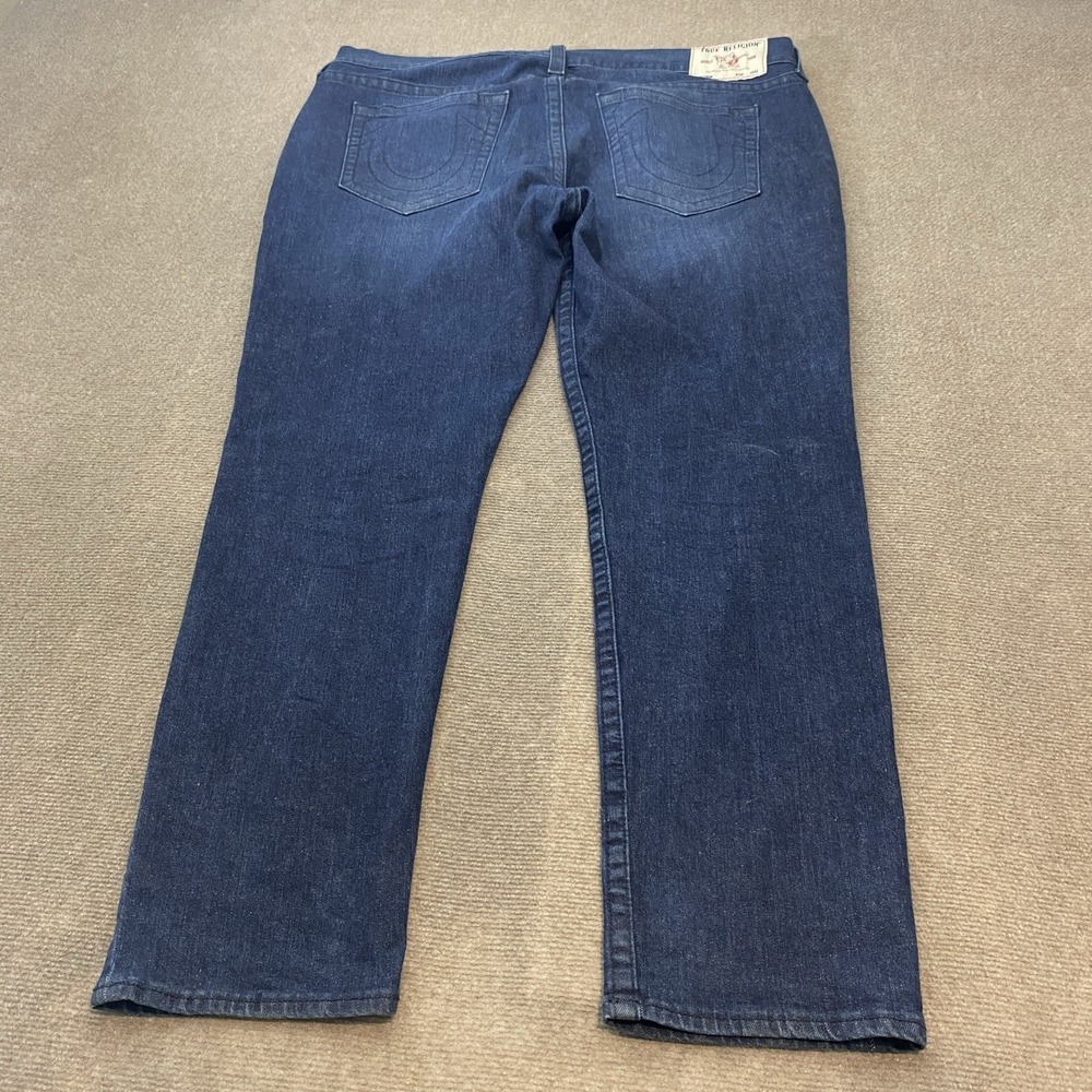 True Religion Mens Jeans Blue Size 42 Fits 43x32 GENO Relaxed Slim Straight